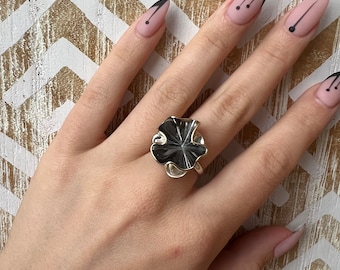 Unique Sterling Silver Flower Ring For Women