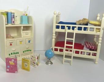 Kids Bedroom Calico Critter Furniture Set ~ Sylvanian Families | Vintage | Collectible | Rare Retired Furniture Set