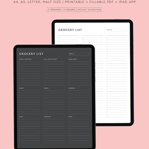 Grocery List Printable Template, Grocery Planner, Organize, Weekly Plan ...