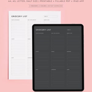 Grocery List Printable Template, Grocery Planner, Organize, Weekly Plan ...