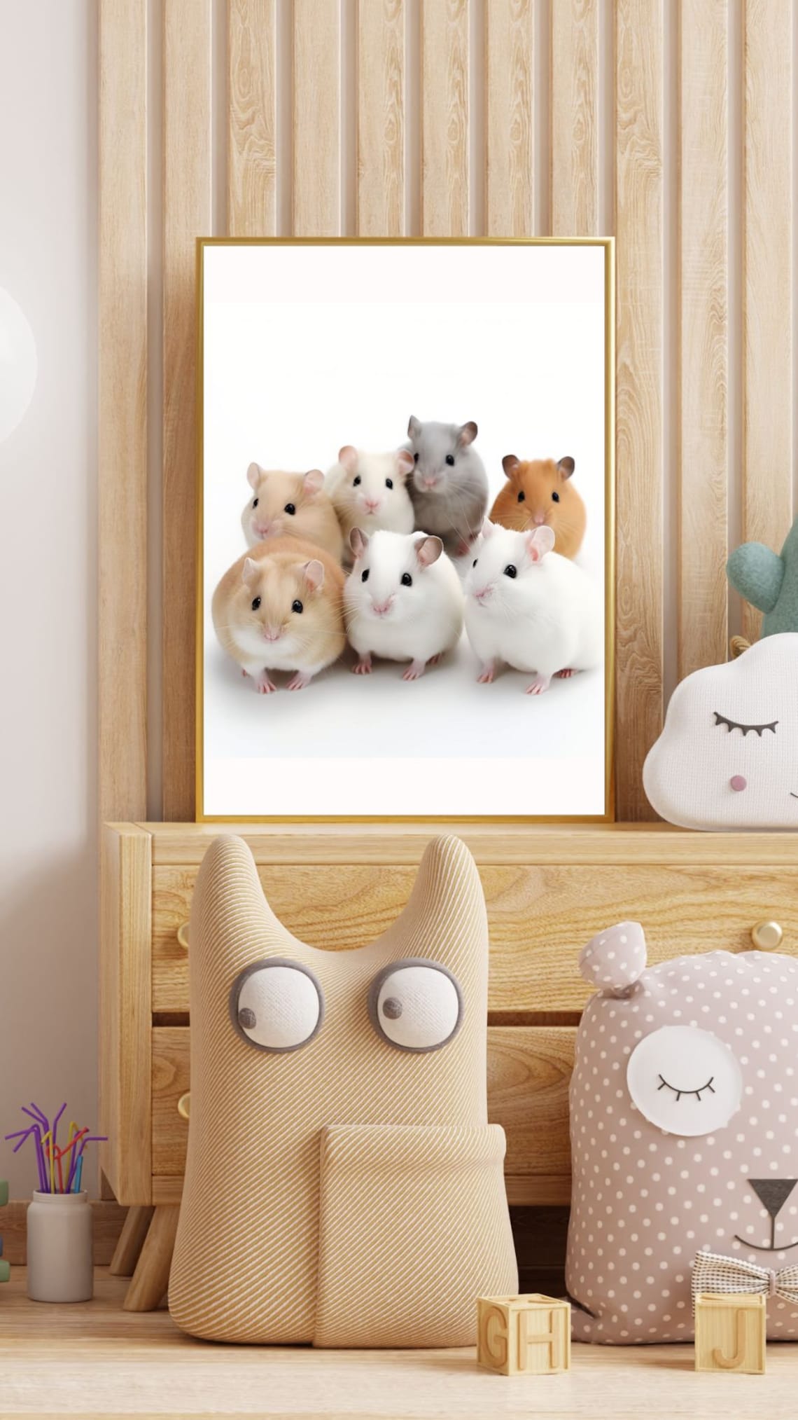 Printable Hamster Wall Art Nursery Animals Cute Living Room Digital