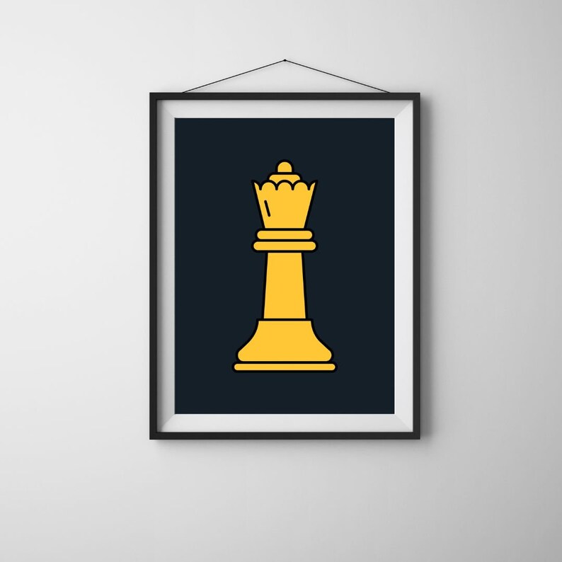 Chess Wall Art, Chess King Canvas Print, Chess Queen Canvas Print