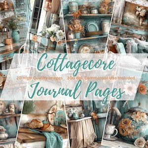 Cottagecore Journal Pages | Digital Paper | Cottage Core | Digital Ephemera | Shabby Chic Style | Cottagecore Images | Countryside House