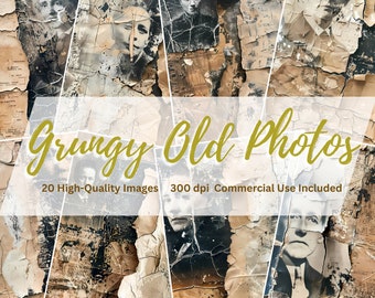 Grungy Old Photos, Distressed Paper, Digital Download, Damaged Photos, Aged Paper Pack, Background Paper, Grungy Photographs, Antique Photos