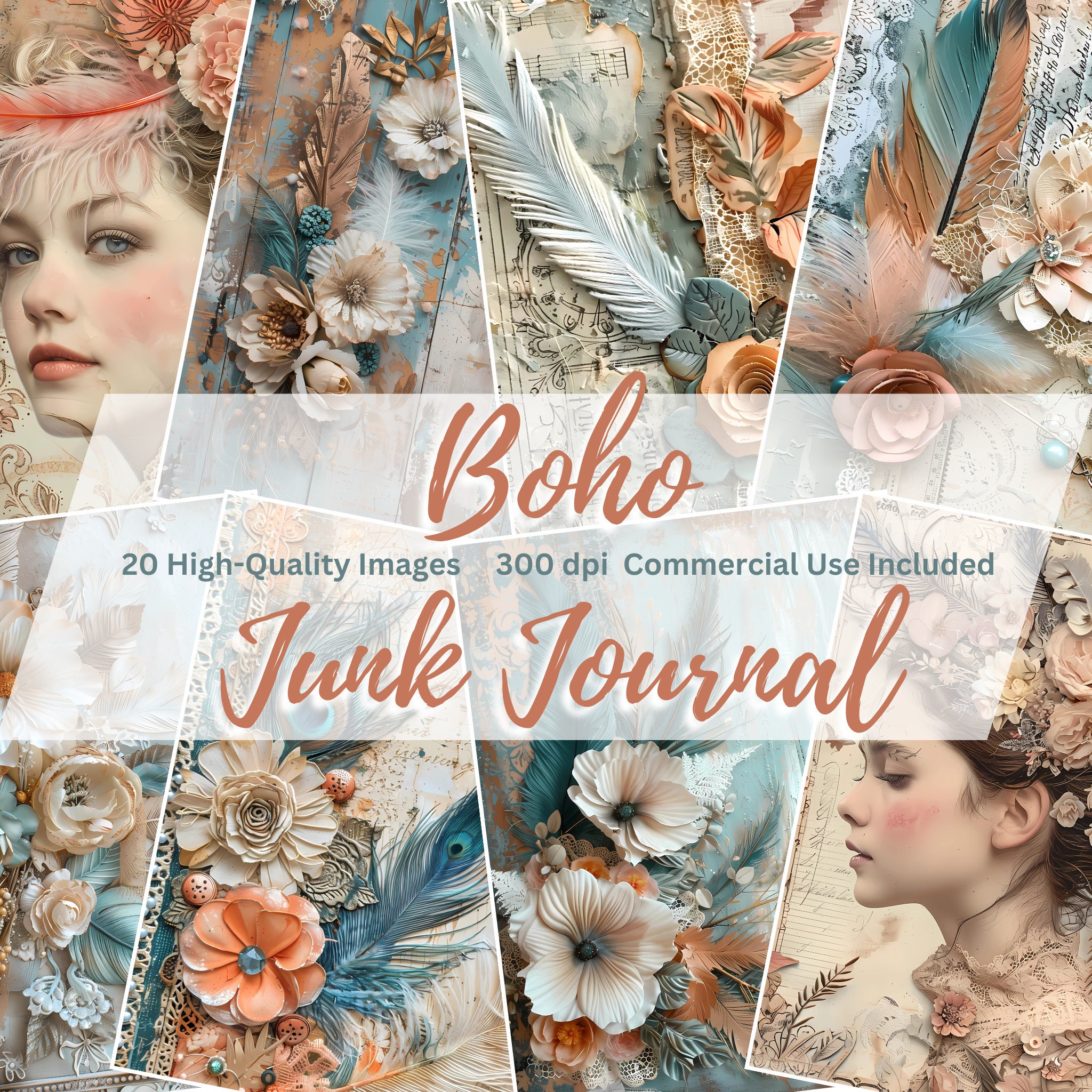 Boho Junk Journal Kit | Nostalgic Vintage Ephemera | Digital Download ...