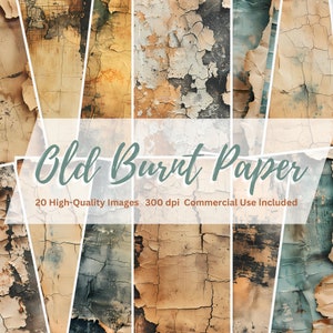 Old Burnt Paper, Grunge Ephemera, Distressed Paper, Digital Download, Scrapbook, Aged Paper Pack, Background Paper, Neutral Junk Journal