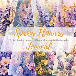 Spring Flowers Junk Journal Kit | Digital Chic Floral Journal Pages | Journaling Supplies | Floral Junk Journal | Printable Paper Crafts