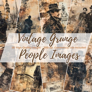 Vintage Grunge People Images, Printable Papers, Digital Download, Junk Journal, Vintage Printables Collage Sheet, Old Papers, Scrapbook Kit