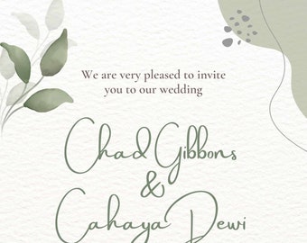 Customized Classy Wedding Invitations, Simple Wedding Invitation Cards , Classic Wedding Invitation Calligraphy, Elegant Marriage Invite