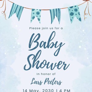 Individuelle klassische Babypartyeinladungen, einfache Babypartyeinladungskarten mit Umschlägen, Klassisch, Kalligraphie, elegantes Einladen,