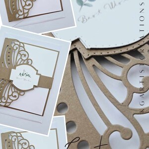 Une belle carte de voeux découpée à la main pour toutes les occasions avec une enveloppe gratuite. Meilleurs voeux de mariage. Anniversaire. Anniversaire. (Personnalisation)