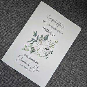 Carte de mariage personnalisée, carte de mariage, carte de jeunes mariés, carte de mariage coeur, carte souvenir de luxe, carte fille, fils, fait main