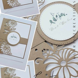 Une belle carte de voeux découpée à la main pour toutes les occasions avec une enveloppe gratuite. Meilleurs voeux de mariage. Anniversaire. Anniversaire. (Personnalisation)