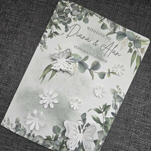 Carte de mariage personnalisée, carte de mariage, carte de jeunes mariés, carte de mariage coeur, carte souvenir de luxe, carte fille, fils, fait main