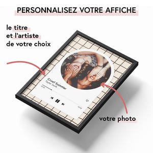 Affiche Personnalisée de votre Playlist favorite – Musique et photo pour célébrer l'amitié, l'amour, la famille – Photo & Chanson au Choix