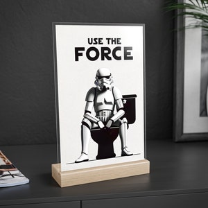 Use The Force Bathroom Sign | Darth Vader | Bathroom Sign | Restroom Sign
