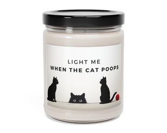 Light Me When The Cat Poops Kerze, unhöfliche Kerze für Katzenbesitzer, lustiges Weihnachtsgeschenk für Katzenliebhaber