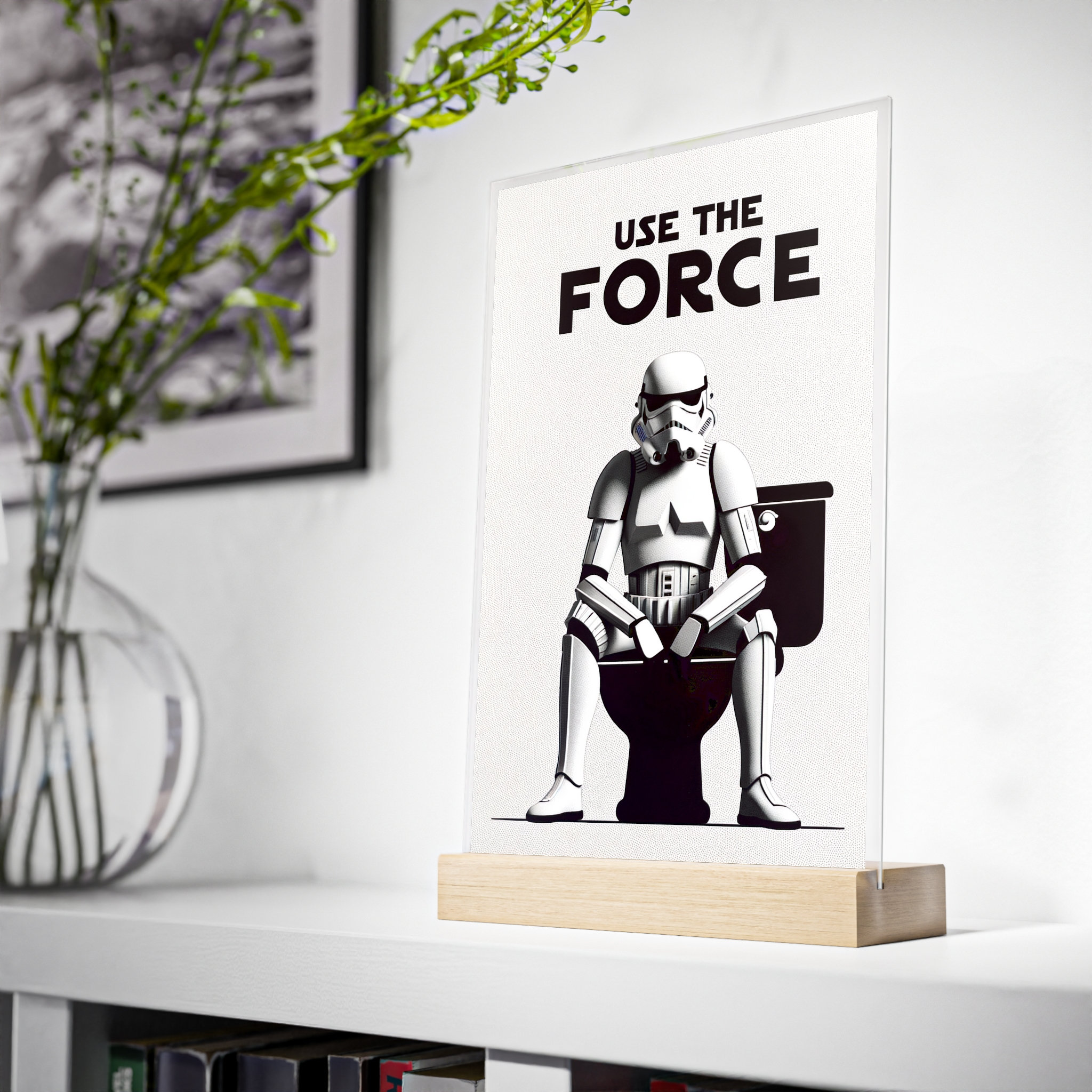 Use the Force Bathroom Sign Darth Vader Bathroom Sign Restroom Sign