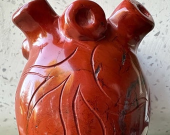 Red Jasper Human Heart | Human Anatomy Crystal Carving | Gift for Doctor, Loved One, Valentine&#39;s Day