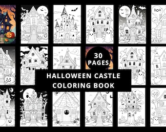 Kolorowanka HALLOWEN Castel, Kolorowanki na Halloween, Kolorowanki na Halloween dla dzieci i dorosłych, Książka o Halloween, Kolorowanka
