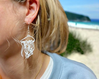 Jellyfish Nature Earrings - Artistic, Handmade, Lightweight, Coastal, Ocean-Inspired Jewelry, Perfect Gift