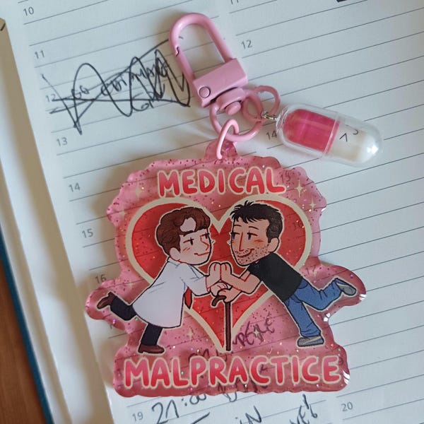HILSON MEDICAL MALPRACTICE Keychain + Heart button pin