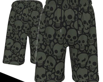Men&#39;s Skull Lounge Shorts: Lightweight Breathable Casual Wear