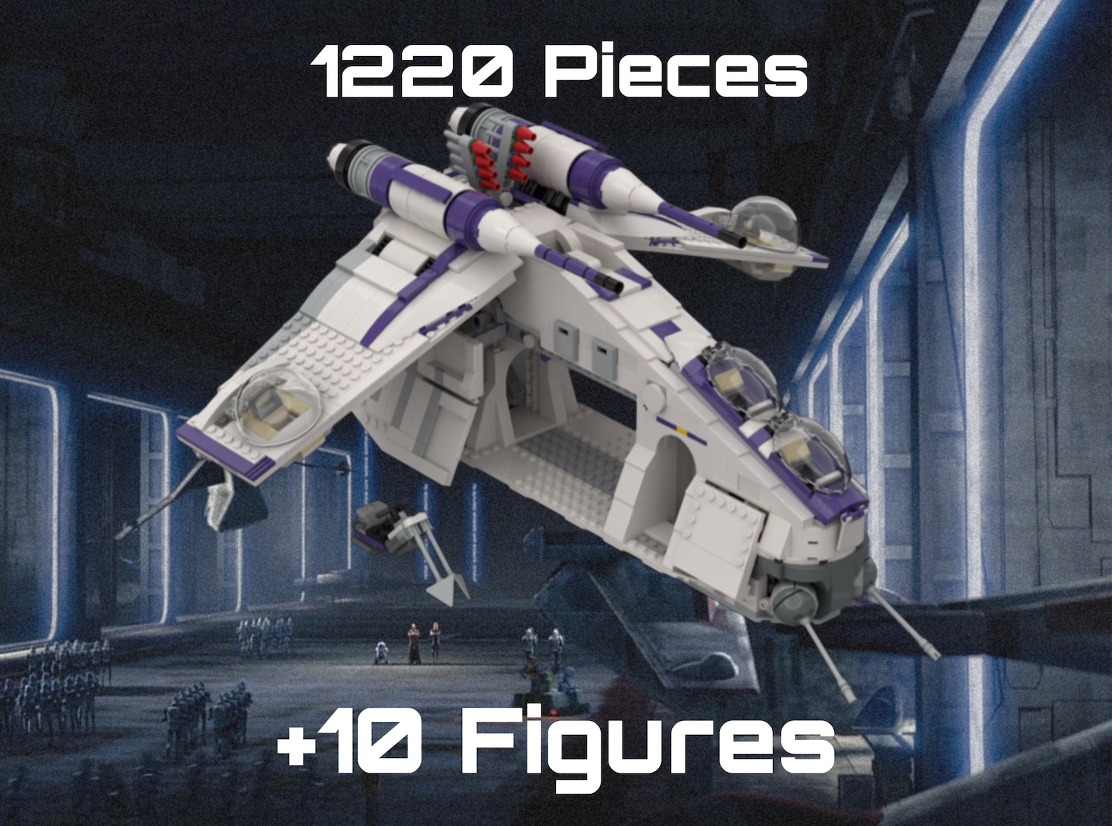 Custom 187th Legion Republic Gunship Mace Windu and Clone Troopers MOC ...
