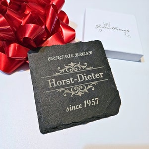 Personalisierter Untersetzer mit Gravur | Wunschgravur | Perfektes Geschenk | Schieferuntersetzer | Platzkarte | Gastgeschenk | Namen Gravur