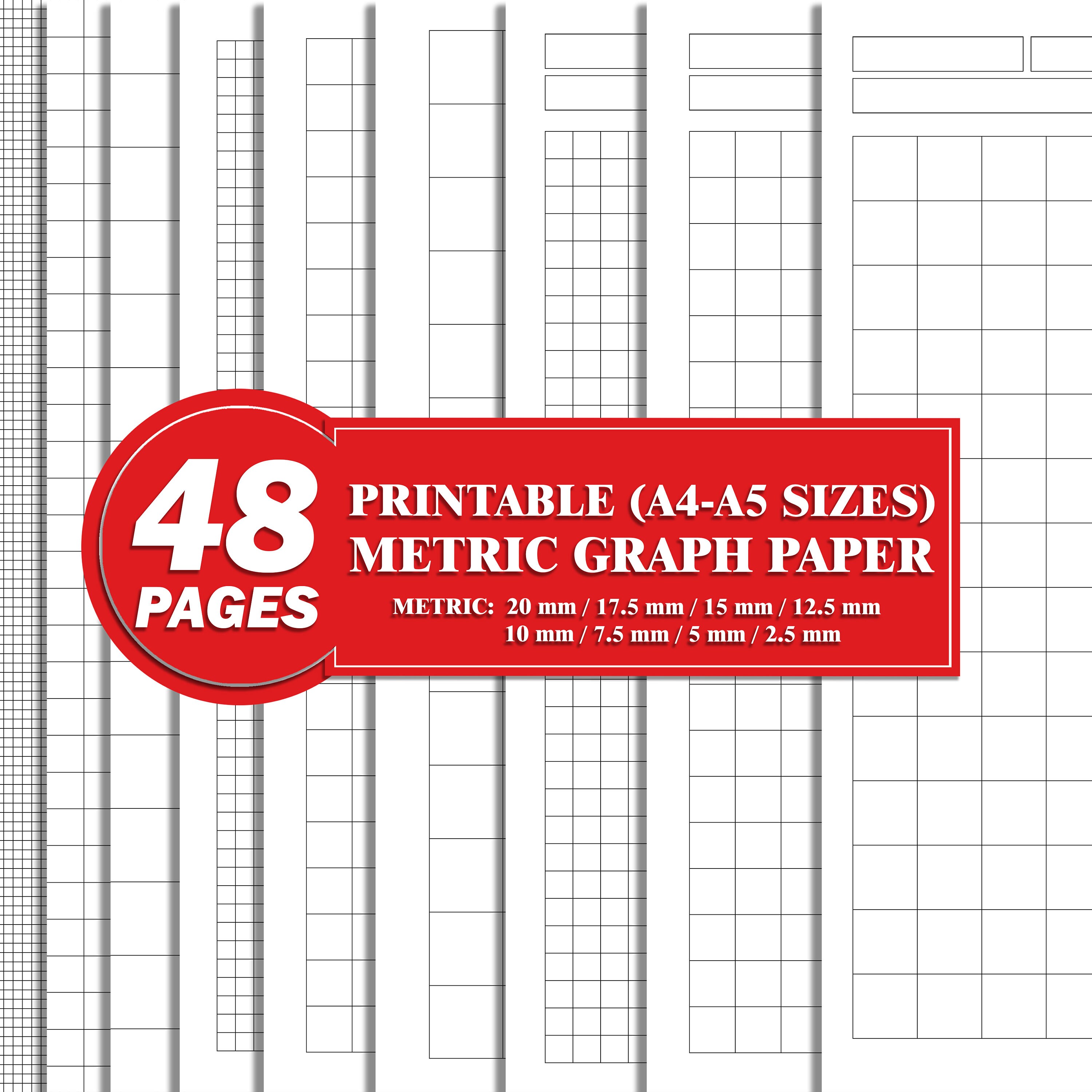 Printable Graph Paper PDF Digital Graph Paper Note Taking Etsy