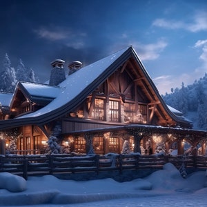 Digitale Kulisse fesselnd &quot;&quot;Skihütte&quot;&quot;&quot;