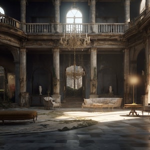 Digital Backdrop Abandoned  Castle