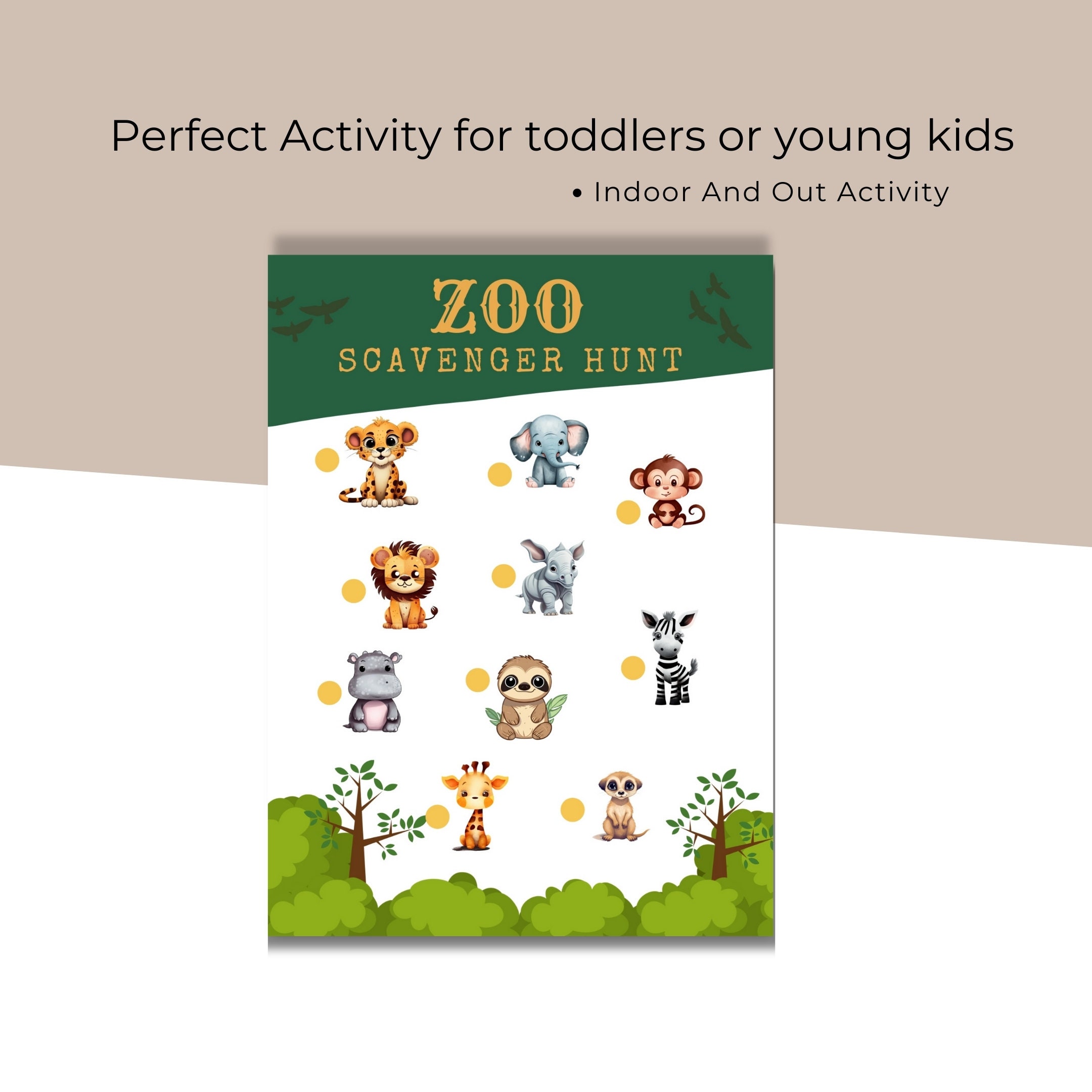 Zoo Treasure Hunt Activity Printable Scavenger Hunt for - Etsy