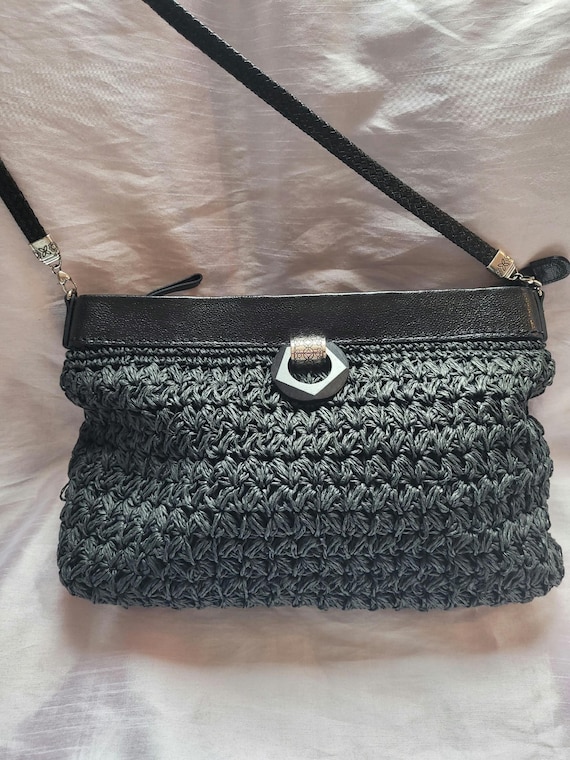 Brighton Woven Raffia Rectangular Stylish Bag Bla… - image 1