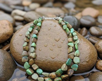 Mine Finds by Jay King DTR Green Turquoise Yellow Seven Sterling Silver Necklace Signed