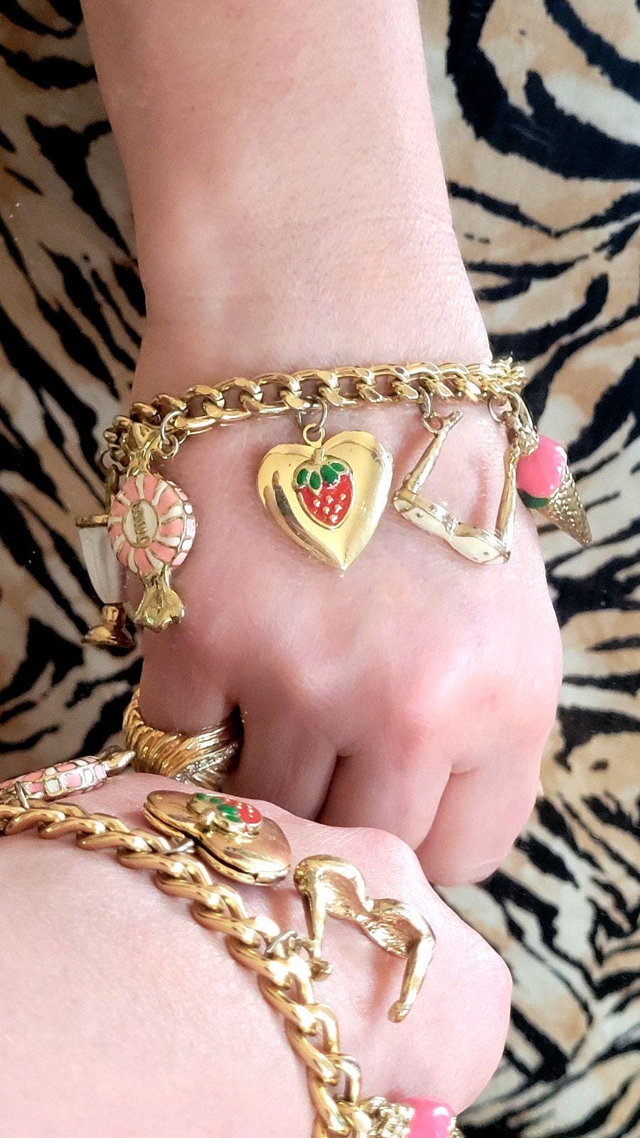 Vintage RARE Juicy Couture Gold Chain Charm Y2K Bohemian Heart Retro Belt NEW Juicy Couture Women main image 4