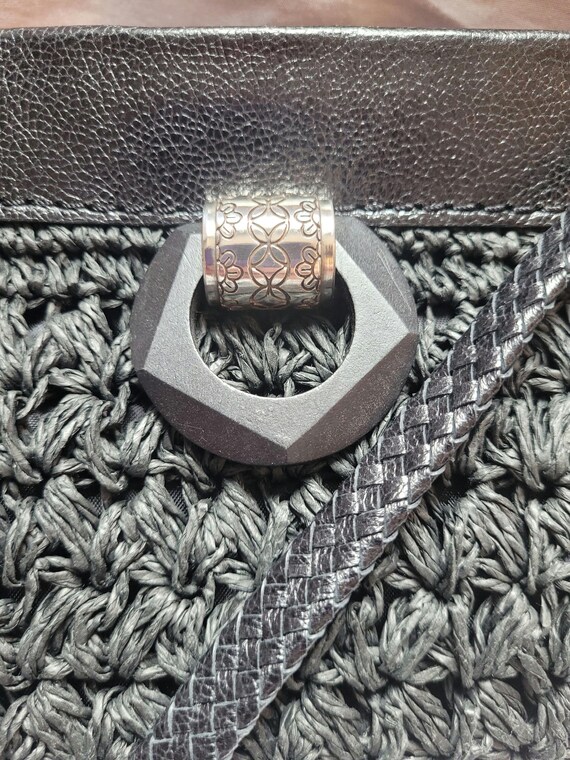 Brighton Woven Raffia Rectangular Stylish Bag Bla… - image 2