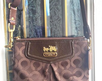 Y2K Coach Madison Op Art Swingpack Crossbody Bag in Brown