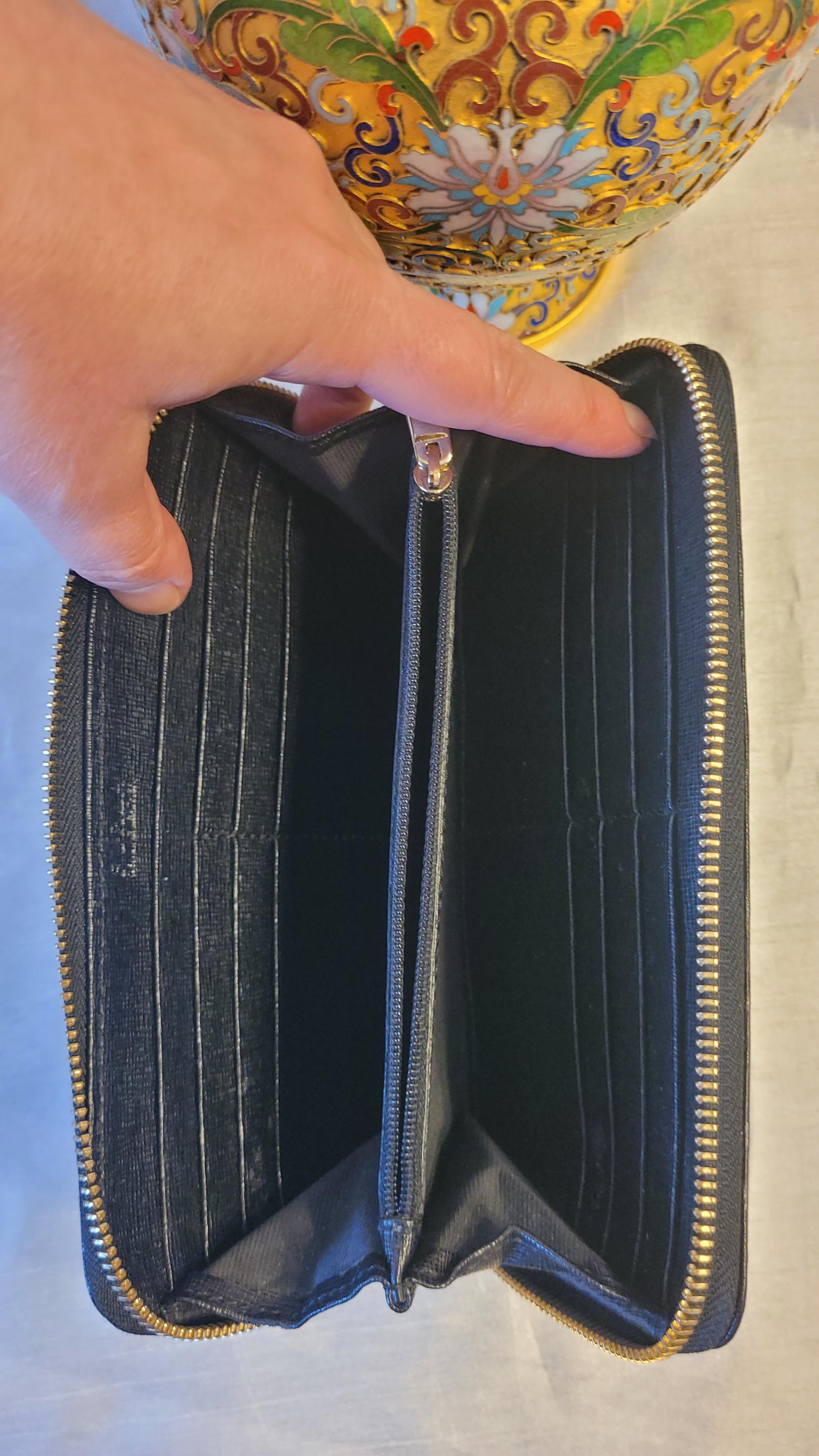 Furla Babylon Continental Zip Around Long Credit Card Wallet 
