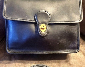 Vintage Coach Willis Tasche Abnehmbare Crossbody Messing Hardware Matt Schwarz Rindsleder Stil 9927