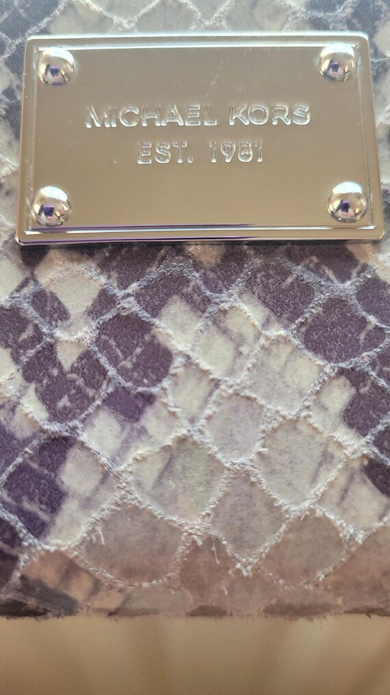 Michael Kors Gray Python Snakeskin Embossed Leath… - image 3