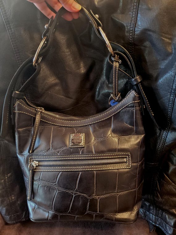 Dooney and Bourke Black Genuine Leather Crocodile Embossed  display picture 3