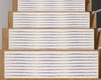 Striped Stair Runner Rug: Non-Slip Washable Stair Treads