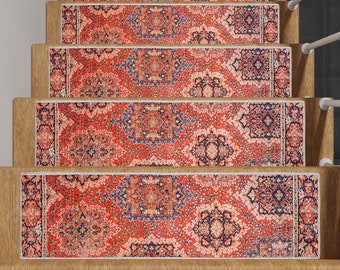 Oriental Stair Runner Rug: Rustic Non-Slip Stair Treads