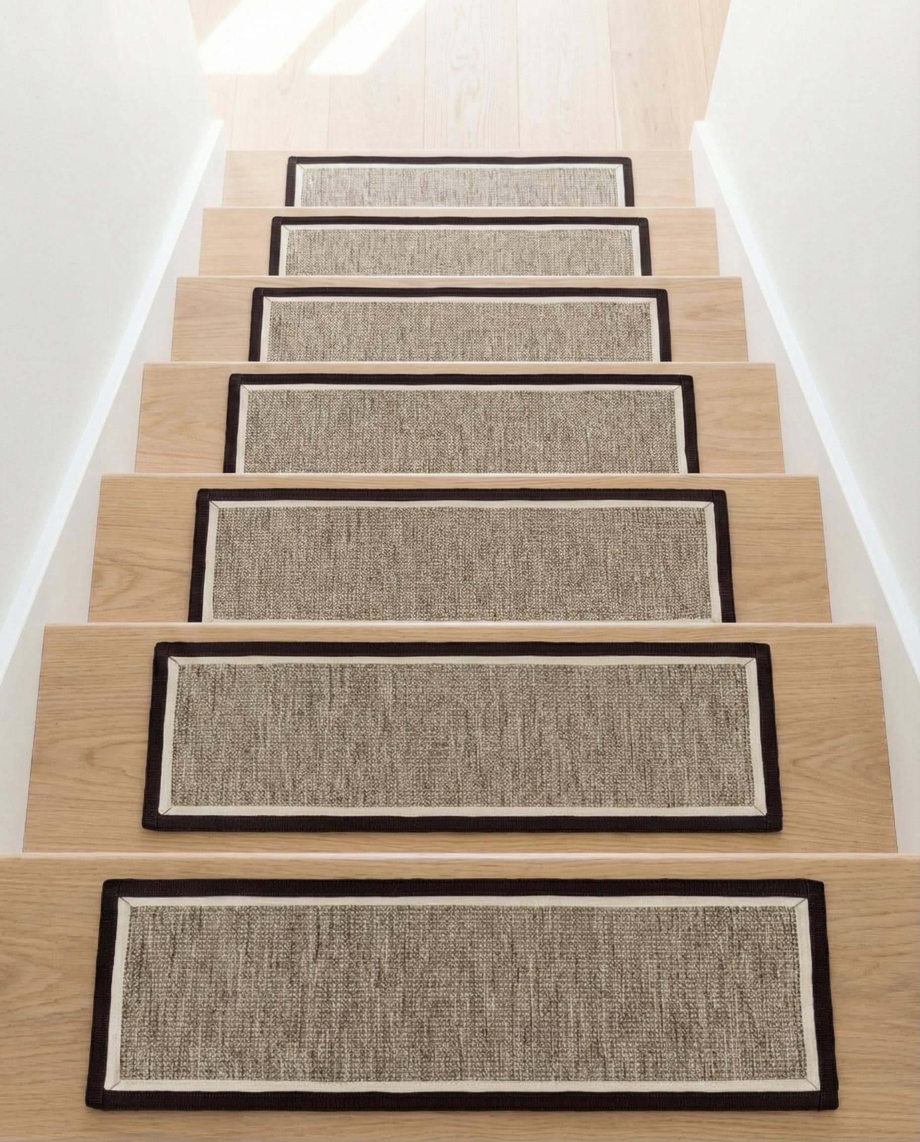 Single Stair Rug Light Sisal Stair Rug, Natural Jute Stair Treads Carpet, Boho Bordered ...