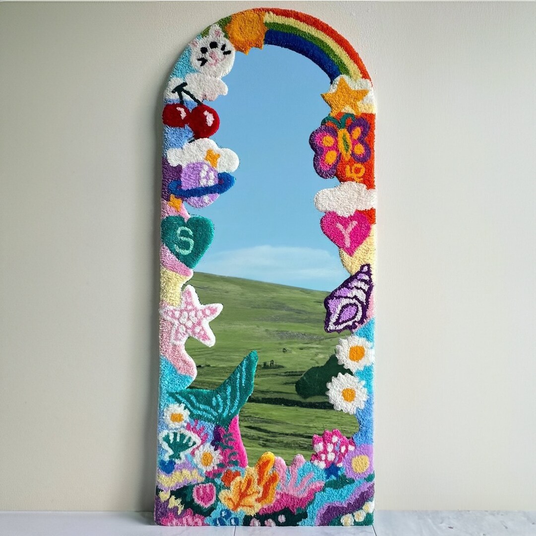 Mirror Frame Wavy Tufted Mirror Full Length Wavy Floor Etsy