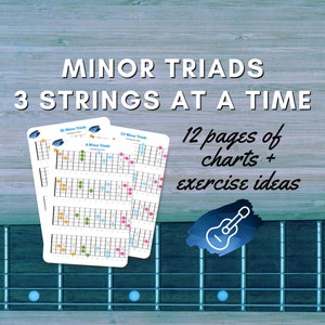 Minor Triads - 3 Strings At A Time Printable Charts For Guitar