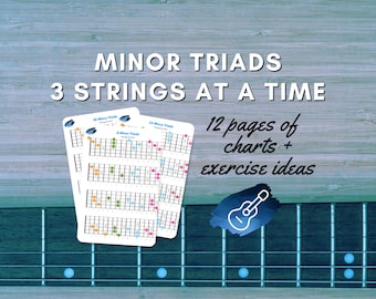 Minor Triads - 3 Strings At A Time Printable Charts For Guitar