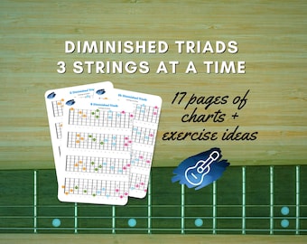 Diminished Triads - 3 Strings At A Time Printable Charts For Guitar