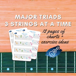 Major Triads - 3 Strings At A Time Printable Charts For Guitar